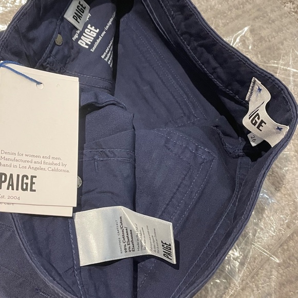 NWT Paige MARLEY Moto Skinny Zip Leg Twill Pants in Pacific Dusk Size 26 - Picture 9 of 9